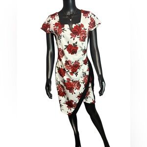 Almost Famous Red Floral Asymmetrical Dress